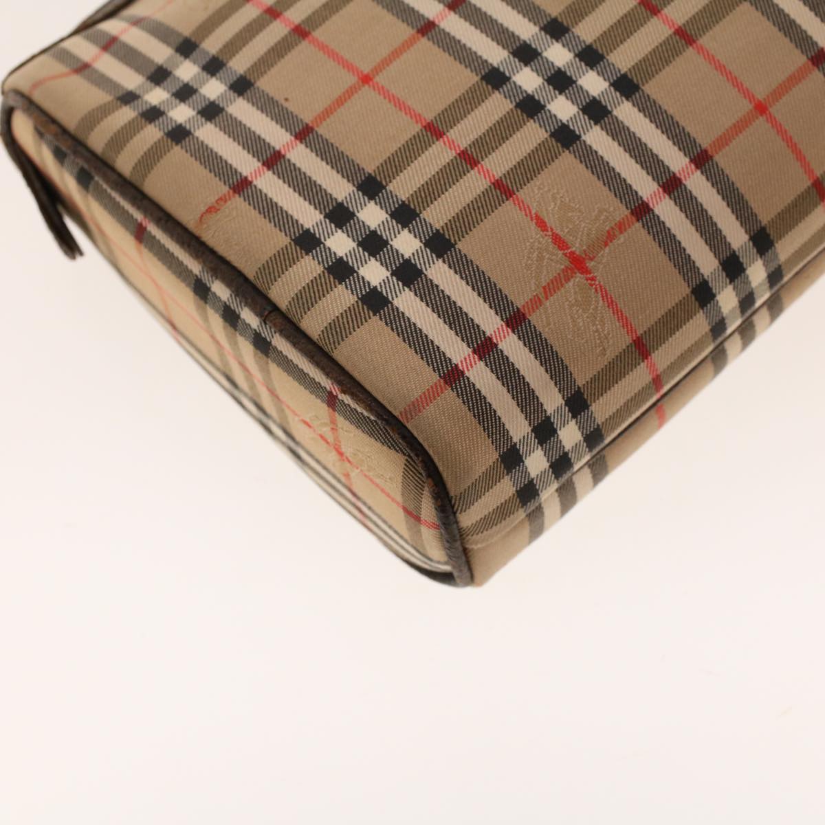 BurberrySs Nova Check Clutch Bag Nylon Beige Auth am4307