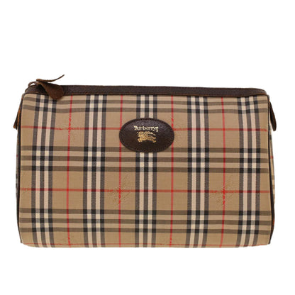 BurberrySs Nova Check Clutch Bag Nylon Beige Auth am4307