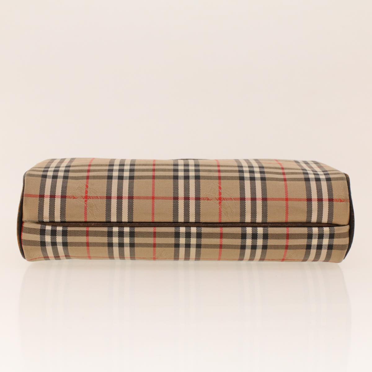 BurberrySs Nova Check Clutch Bag Nylon Beige Auth am4307