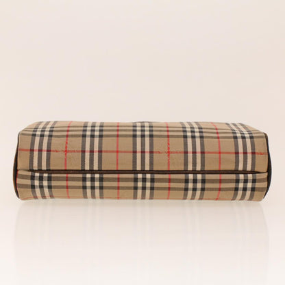 BurberrySs Nova Check Clutch Bag Nylon Beige Auth am4307