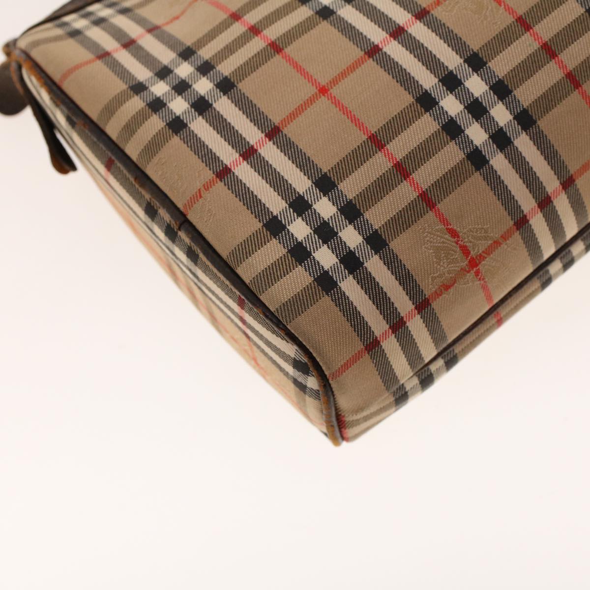 BurberrySs Nova Check Clutch Bag Nylon Beige Auth am4307