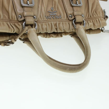 Prada Shoulder Bag Leather 2way Beige  am4393