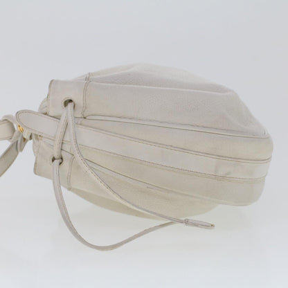 GUCCI Shoulder Bag Leather White  am4457