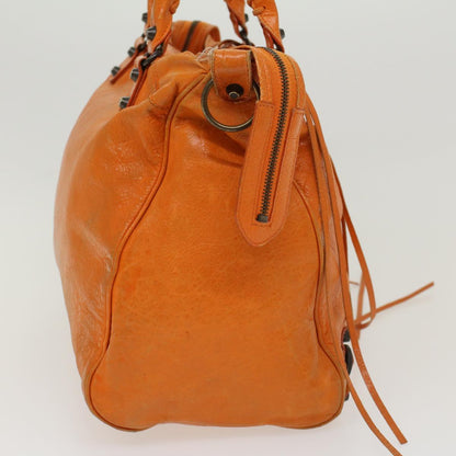 Balenciaga Vero Hand Bag Leather 2way Orange Auth am4469
