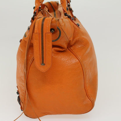 Balenciaga Vero Hand Bag Leather 2way Orange Auth am4469