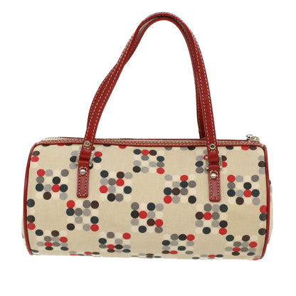 Burberry Blue Label Hand Bag Nylon Leather Beige Auth am4676