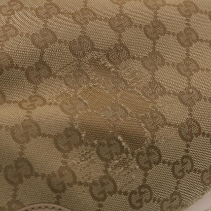 GUCCI GG Canvas Tote Bag Leather Beige 163805  am4729