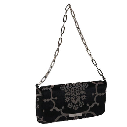 GUCCI Chain Shoulder Bag Velor Black 0013829  am4747