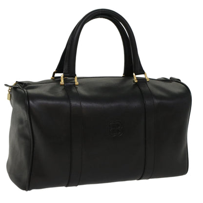 Balenciaga Boston Bag Vintage Leather Black Auth am4980