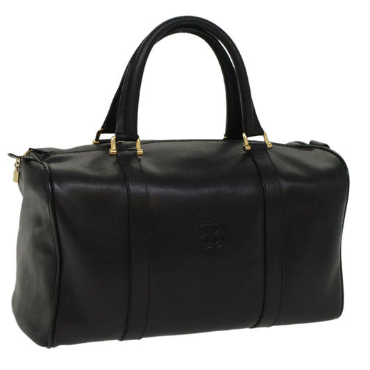 Balenciaga Boston Bag Vintage Leather Black Auth am4980