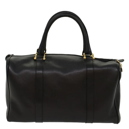 Balenciaga Boston Bag Vintage Leather Black Auth am4980