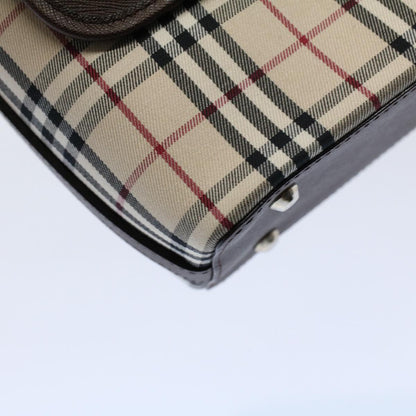 Burberry Nova Check Shoulder Bag Nylon Canvas Beige Auth am5185