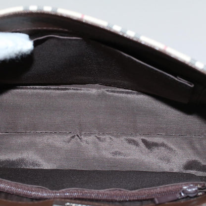 BURBERRY Nova Check Shoulder Bag Nylon Canvas Beige Auth Am5185