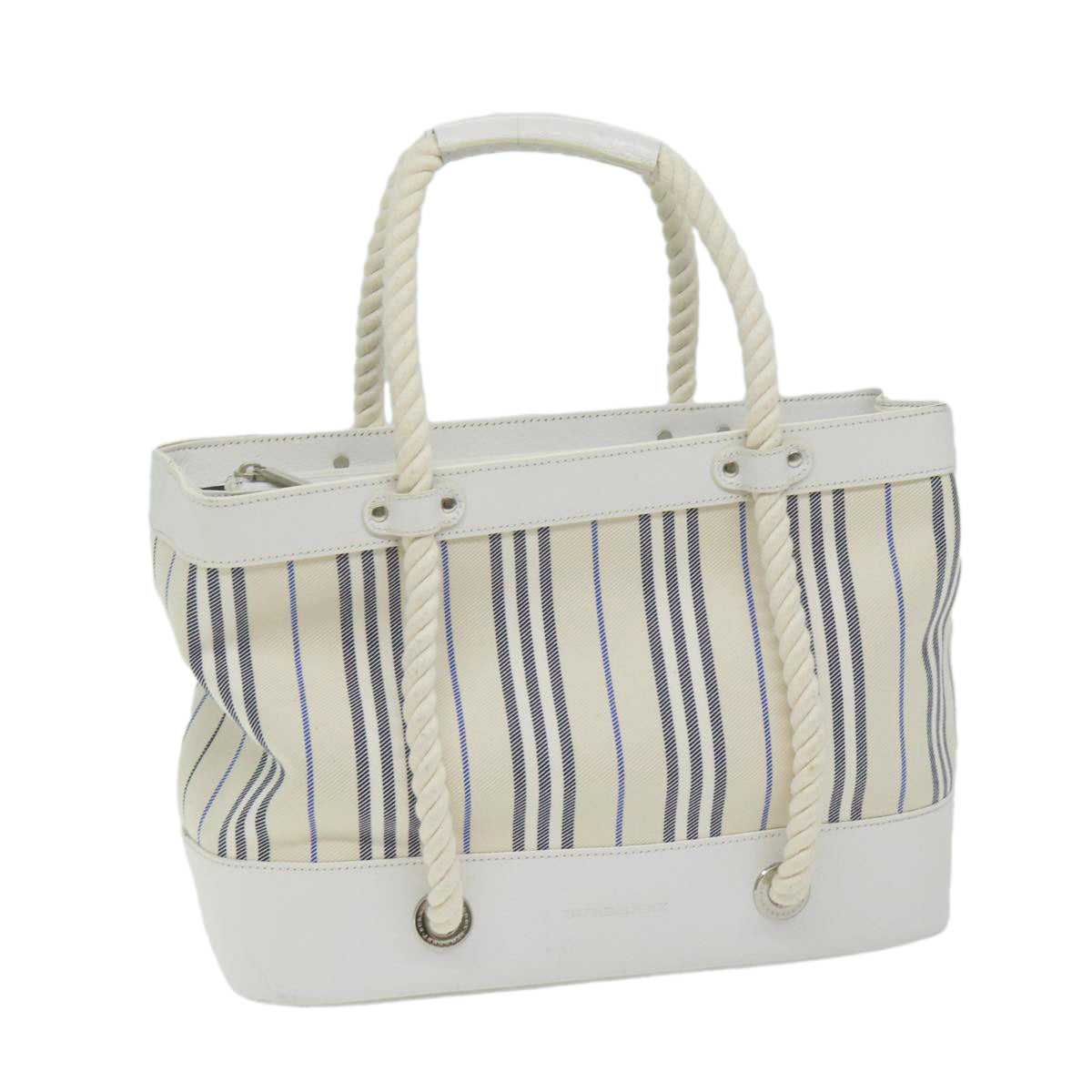 Burberry Hand Bag Canvas Beige Auth am5443