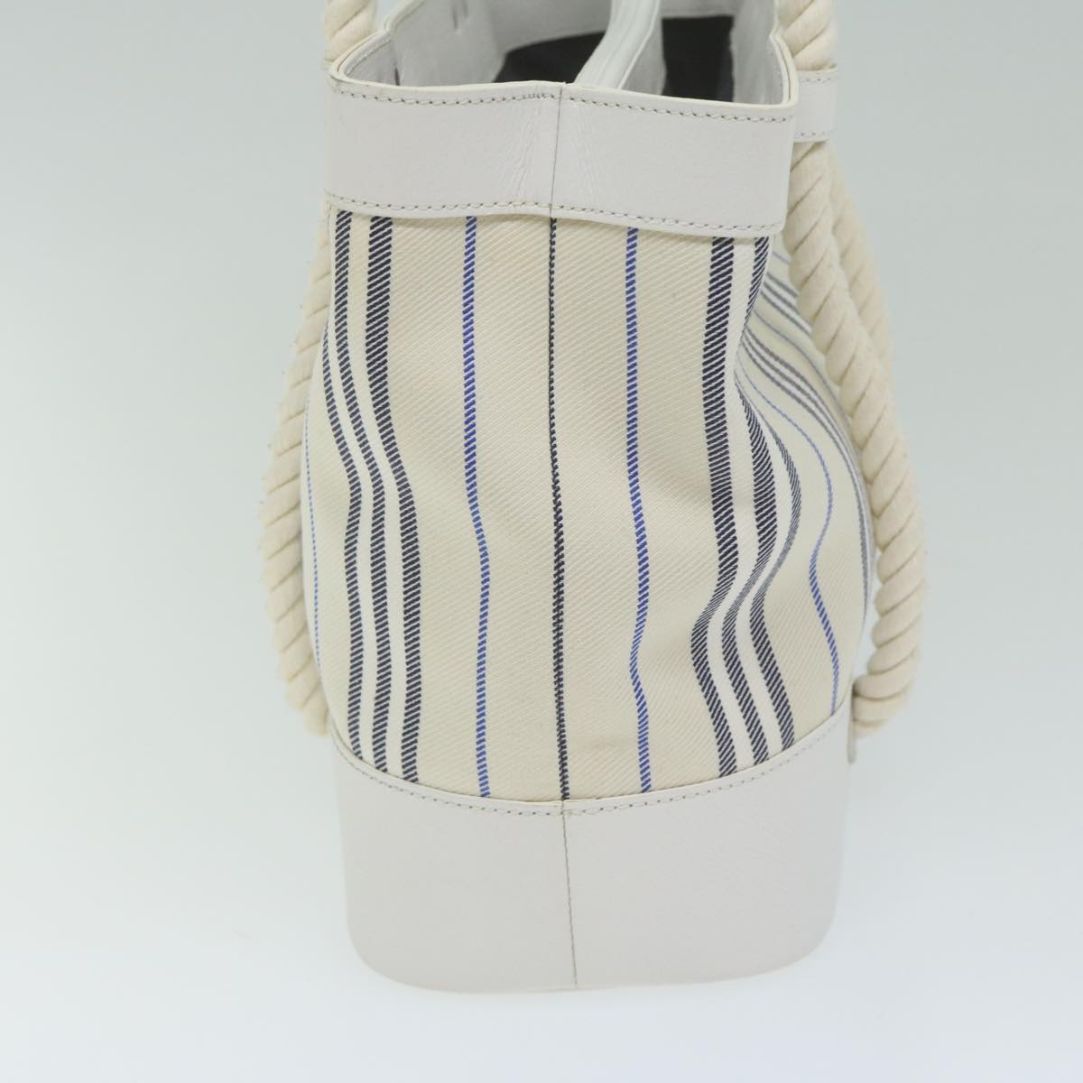 Burberry Hand Bag Canvas Beige Auth am5443