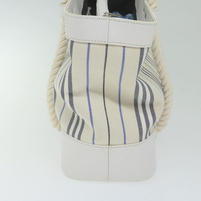 Burberry Hand Bag Canvas Beige Auth am5443