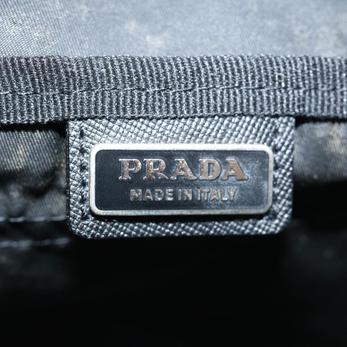 PRADA Clutch Bag Nylon Black Auth am5577