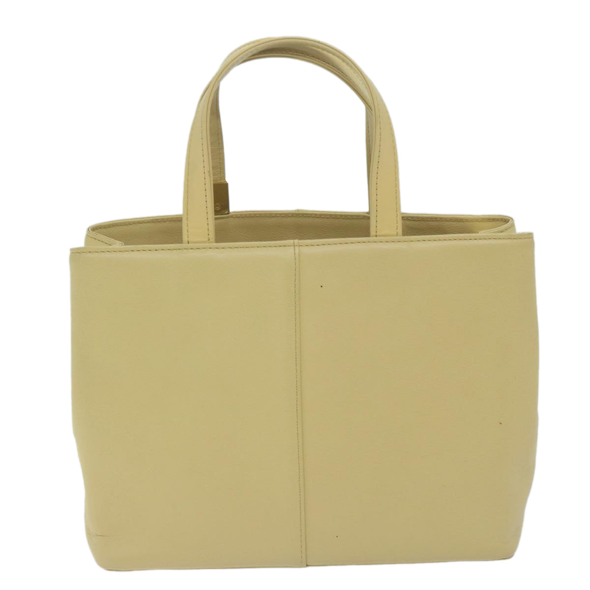 Burberry Hand Bag Leather Beige Auth am5741