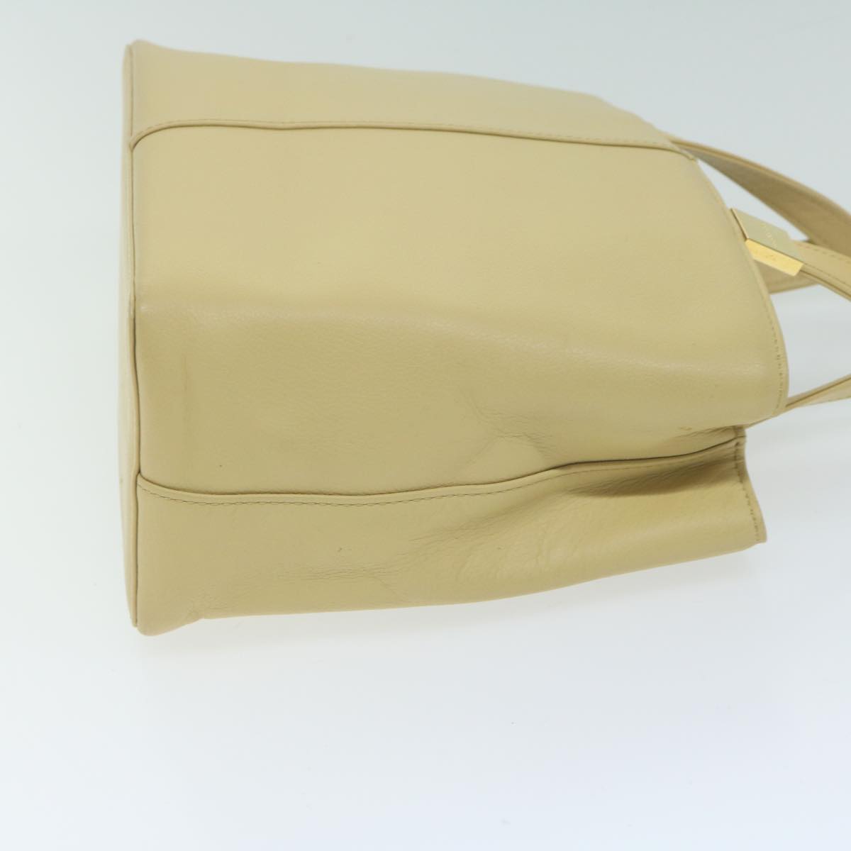 Burberry Hand Bag Leather Beige Auth am5741