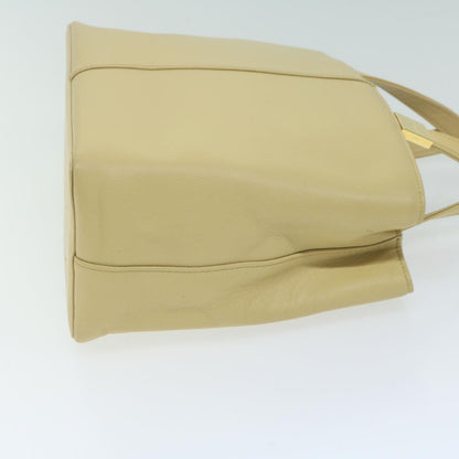 Burberry Hand Bag Leather Beige Auth am5741