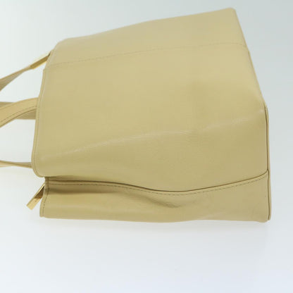 Burberry Hand Bag Leather Beige Auth am5741