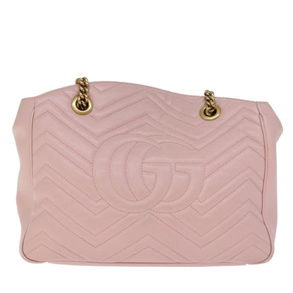 GUCCI GG Marmont Chain Shoulder Bag Pink 443501 Auth am6172