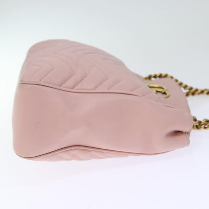 GUCCI GG Marmont Chain Shoulder Bag Pink 443501 Auth am6172