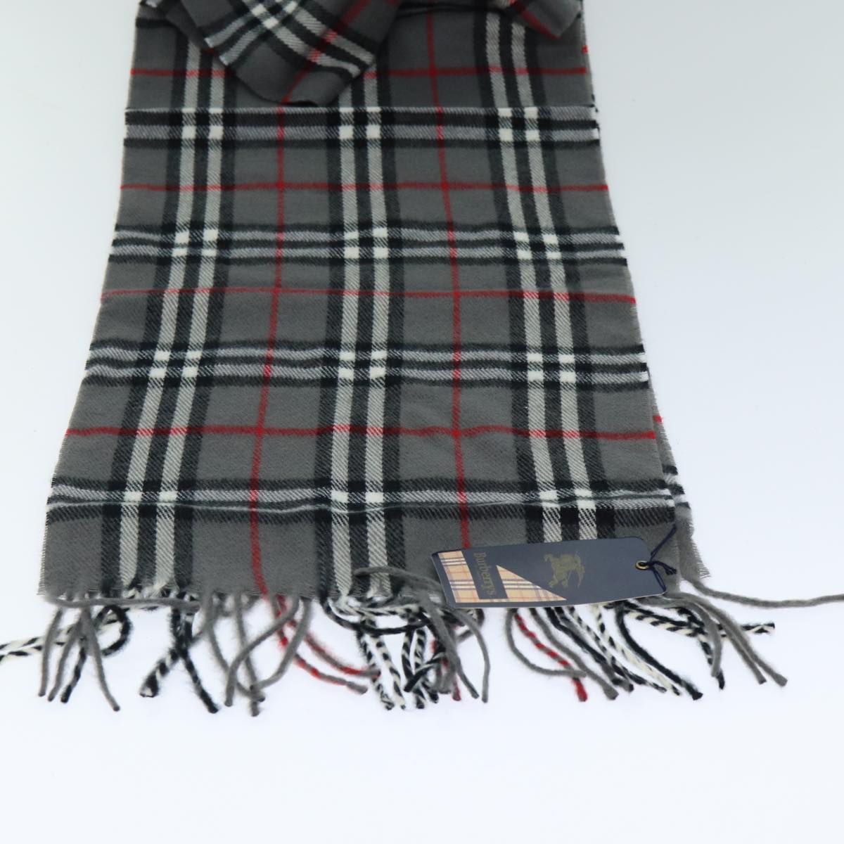 BURBERRYSs Nova Check Scarf Wool Gray Auth am6330