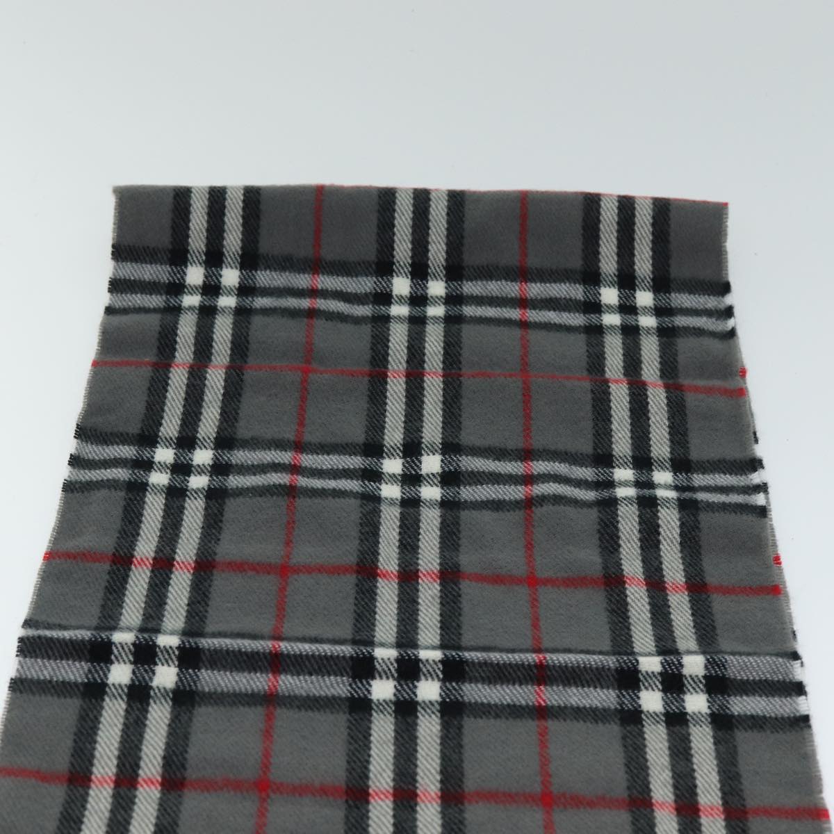 BURBERRYSs Nova Check Scarf Wool Gray Auth am6330