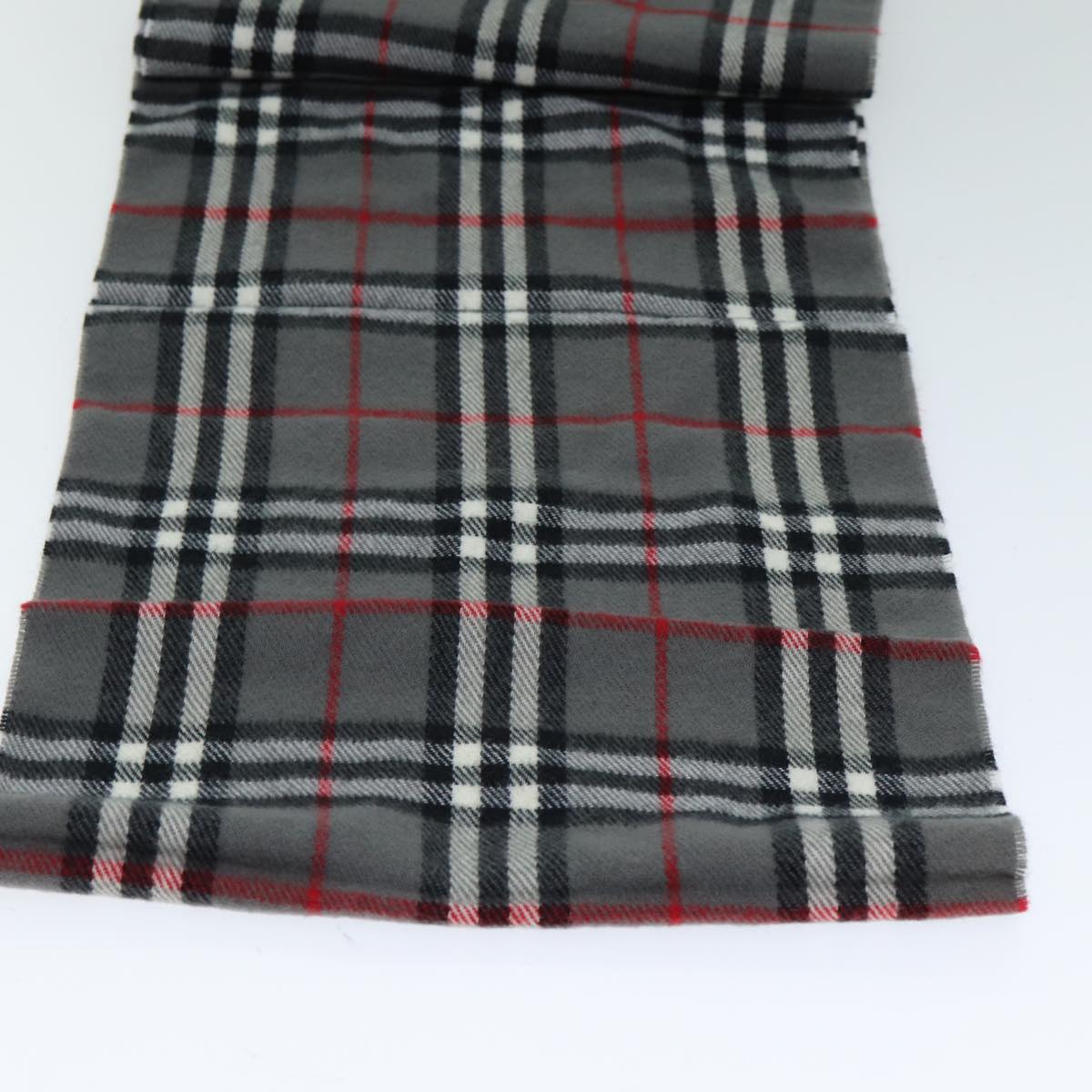 BURBERRYSs Nova Check Scarf Wool Gray Auth am6330