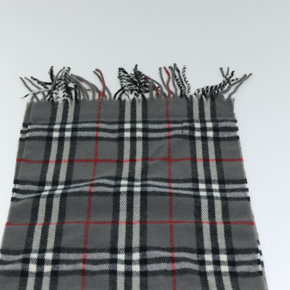 BURBERRYSs Nova Check Scarf Wool Gray Auth am6330