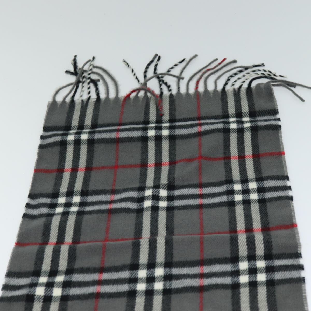 BURBERRYSs Nova Check Scarf Wool Gray Auth am6330
