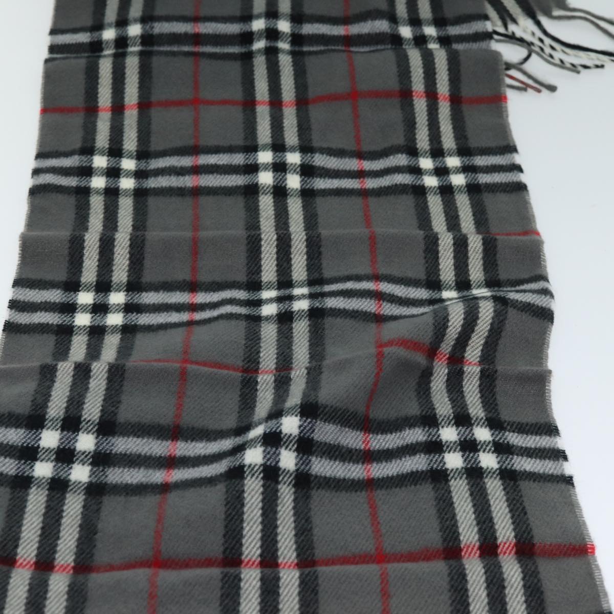 BURBERRYSs Nova Check Scarf Wool Gray Auth am6330