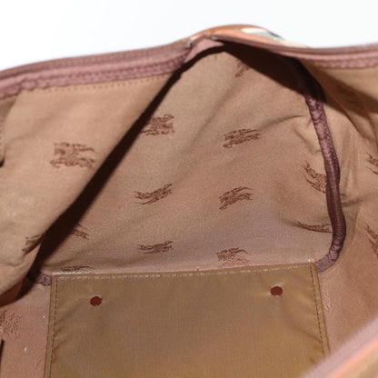 BURBERRYSs Nova Check Boston Bag Canvas Beige Auth am6446