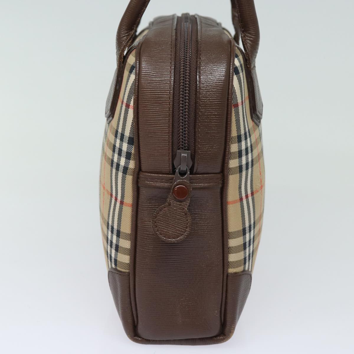 BURBERRYSs Nova Check Hand Bag Canvas Beige Auth am6463
