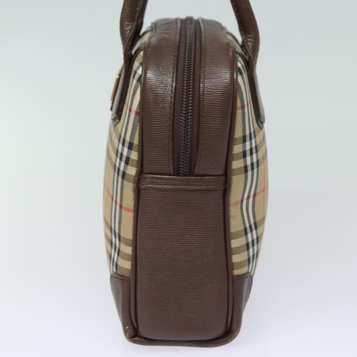 BURBERRYSs Nova Check Hand Bag Canvas Beige Auth am6463