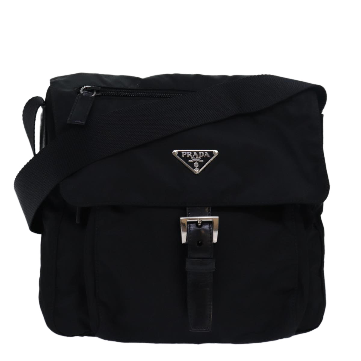 PRADA Shoulder Bag Nylon Black Auth am6471