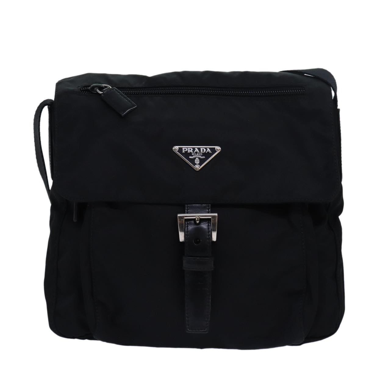 PRADA Shoulder Bag Nylon Black Auth am6471