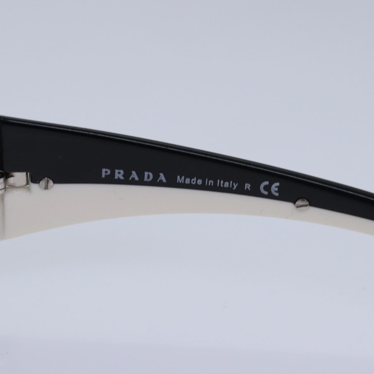 PRADA Sunglasses Black White Auth am6642