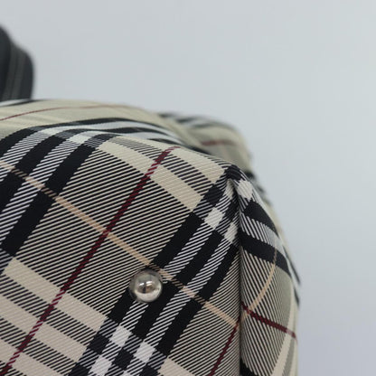 BURBERRY Nova Check Blue Label Tote Bag Nylon Black Gray Auth am6659