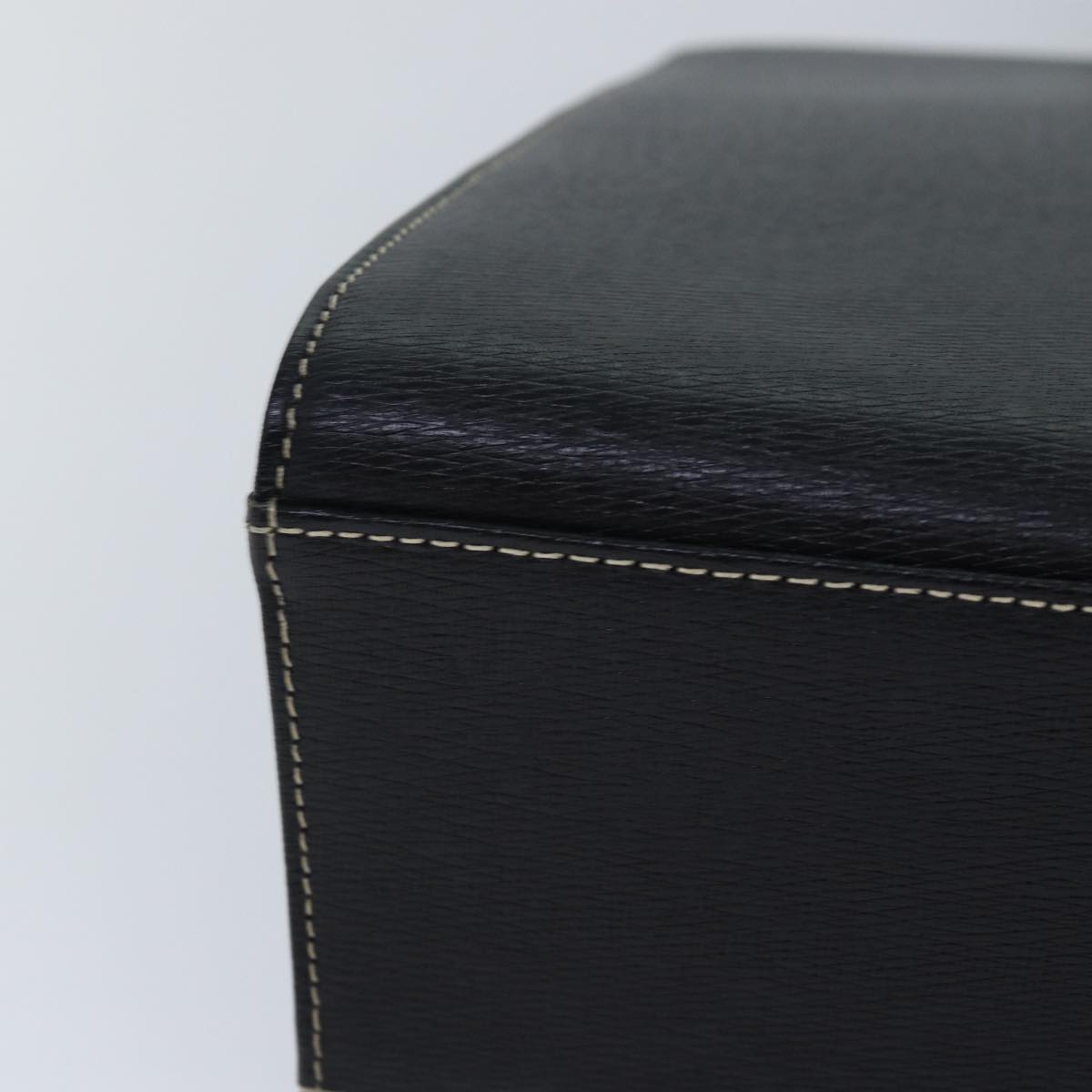 BURBERRYSs Hand Bag Leather Black Auth am6686