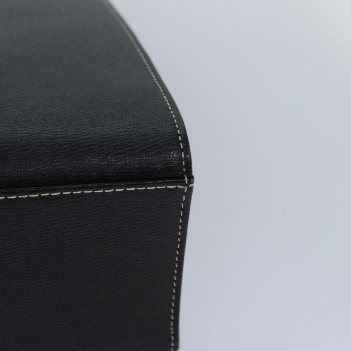 BURBERRYSs Hand Bag Leather Black Auth am6686