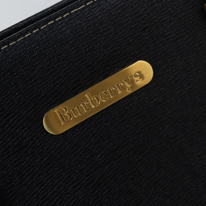 BURBERRYSs Hand Bag Leather Black Auth am6686