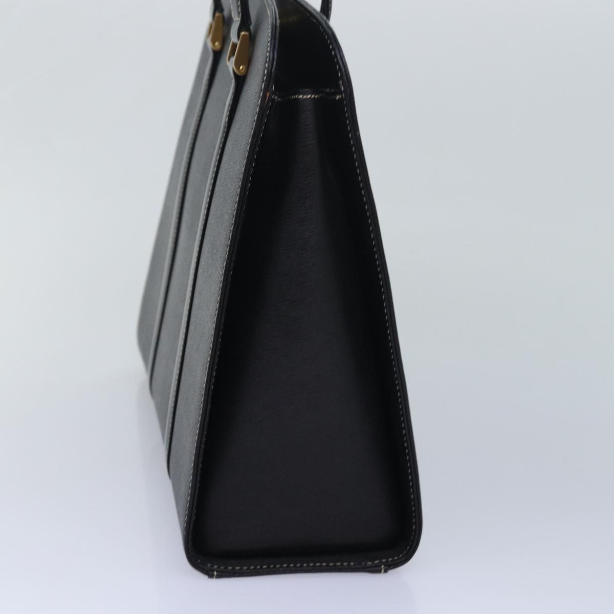 BURBERRYSs Hand Bag Leather Black Auth am6686