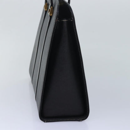 BURBERRYSs Hand Bag Leather Black Auth am6686