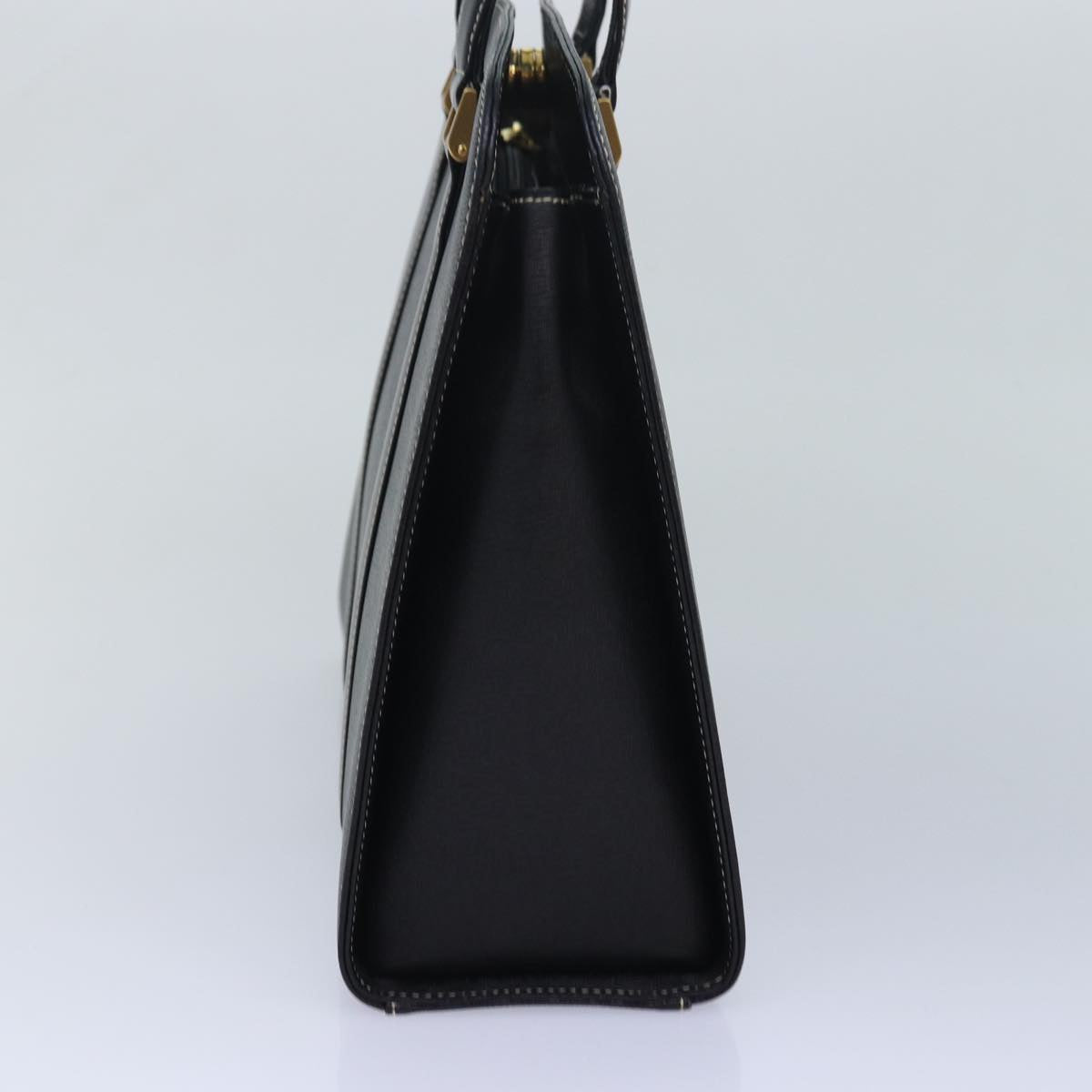 BURBERRYSs Hand Bag Leather Black Auth am6686