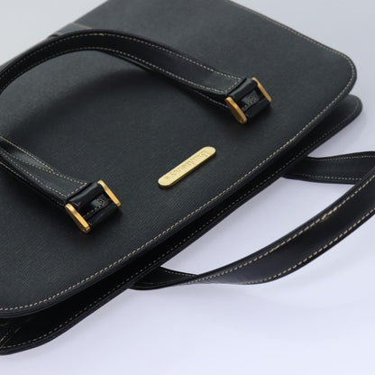 BURBERRYSs Hand Bag Leather Black Auth am6686