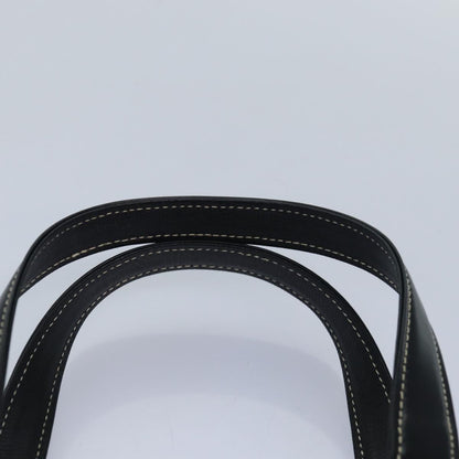 BURBERRYSs Hand Bag Leather Black Auth am6686