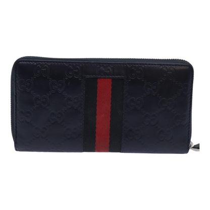 GUCCI GG Canvas Sherry Line ssima Long Wallet Navy Red 408831 Auth am6761