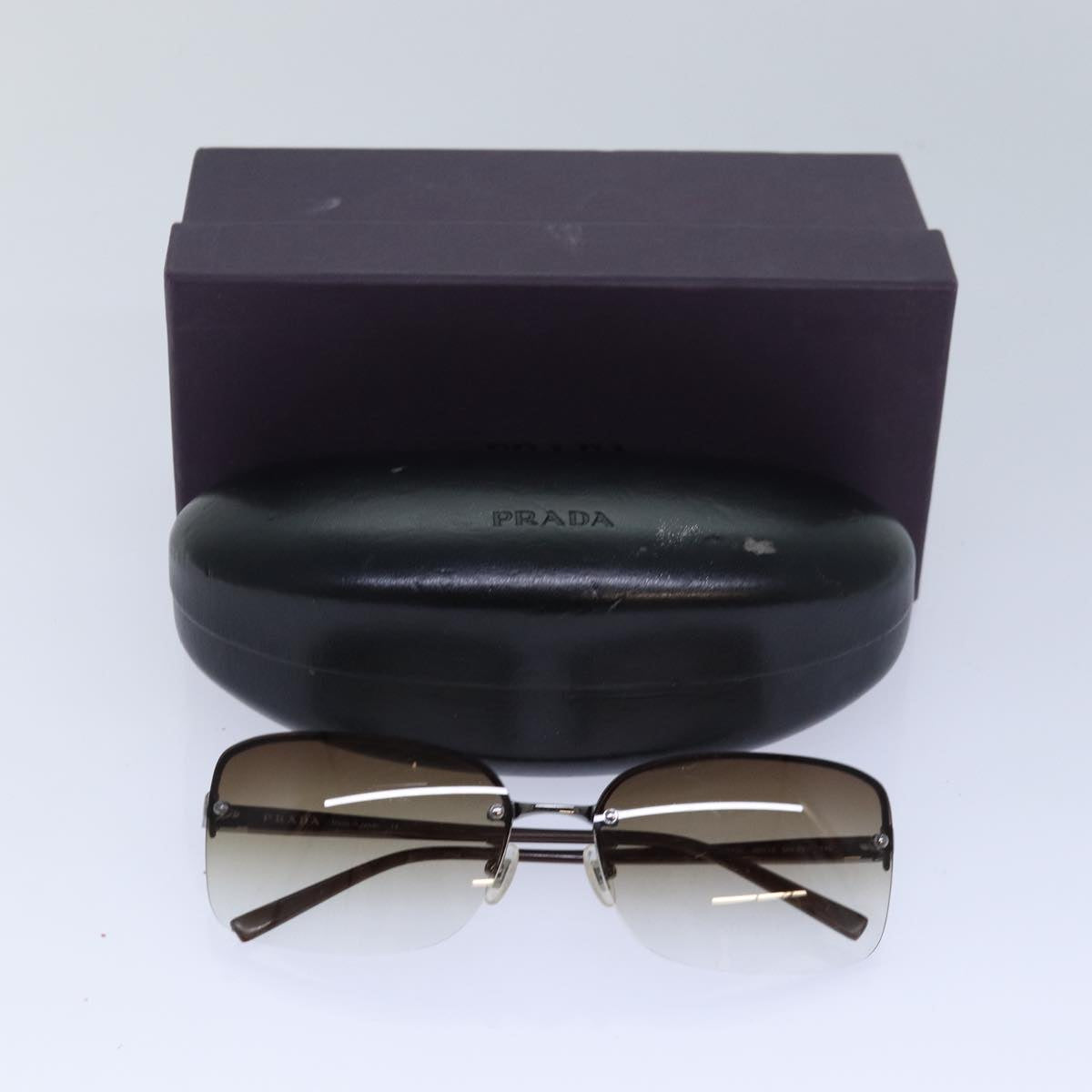 PRADA Sunglasses plastic Brown Auth am6804